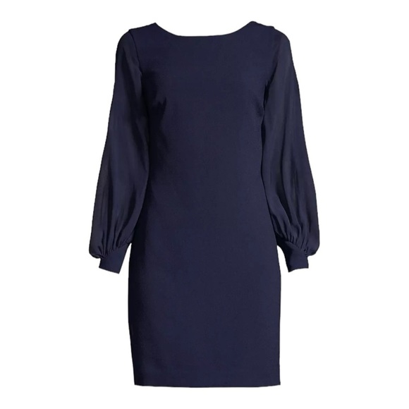 Trina Turk Energized Balloon-Sleeve Dress in Indigo NWT - Picture 2 of 12